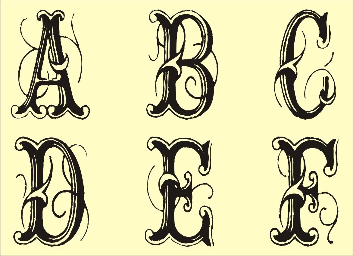 Calligraphy Letters Stencils Elegant Alphabet Designs