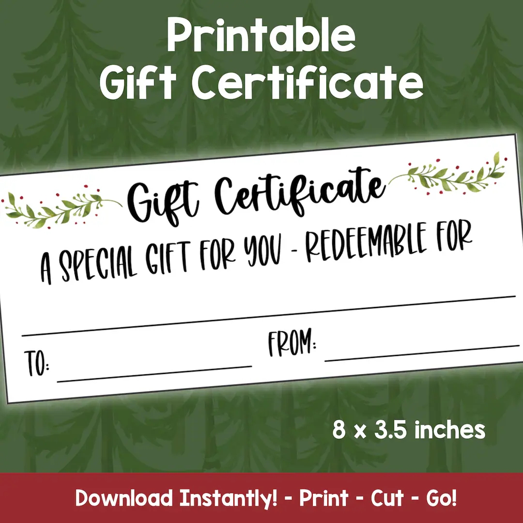 Free Printable Gift Certificates