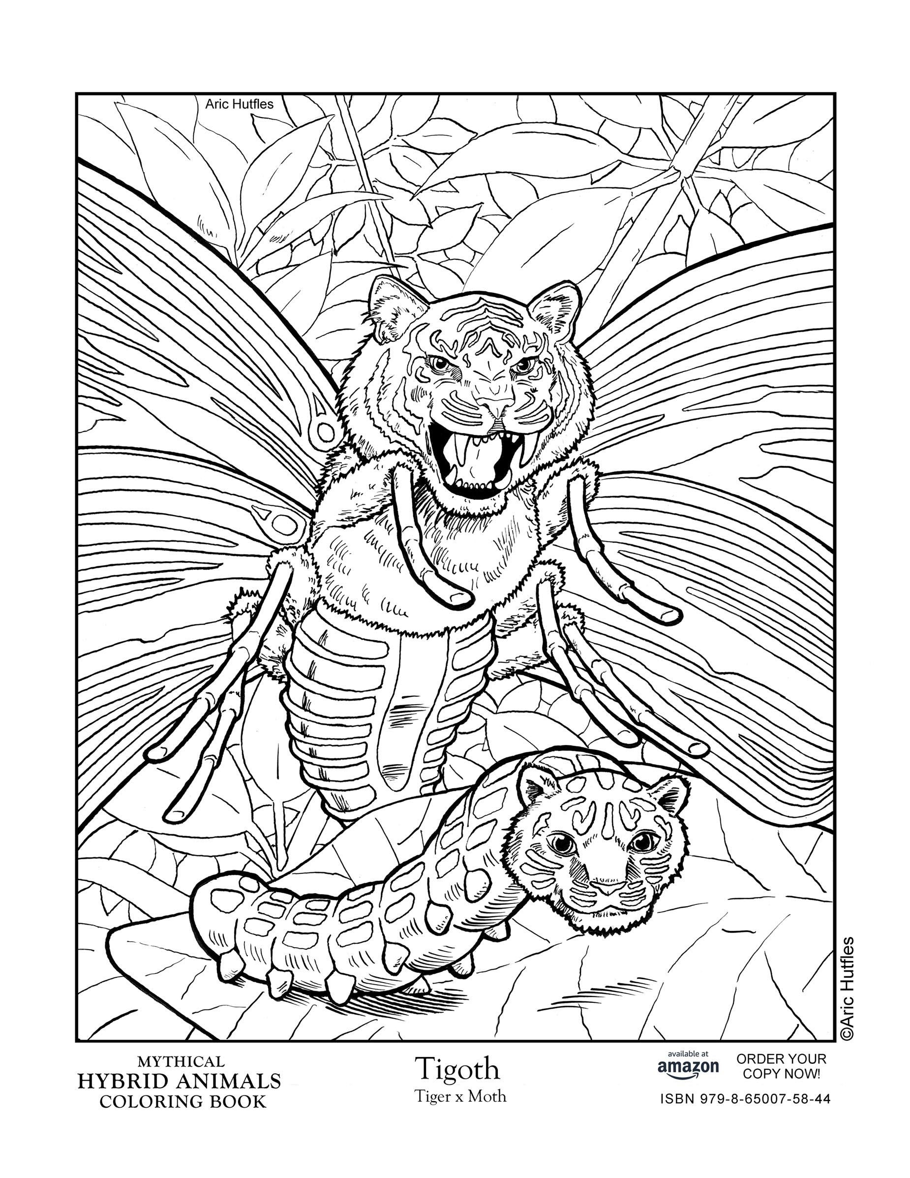 Coloring Pages Mythical Hybrid Animals