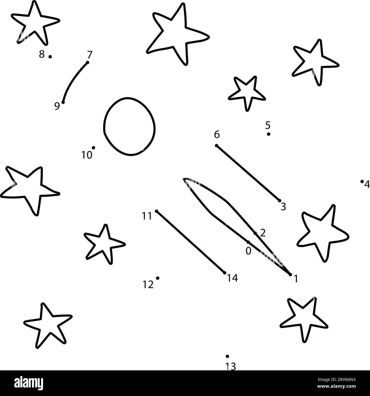 Connect The Dots Game Space Rocket Printable Worksheet For Kids Can Be Used As Children Coloring Book Stock Vector Image Art Alamy