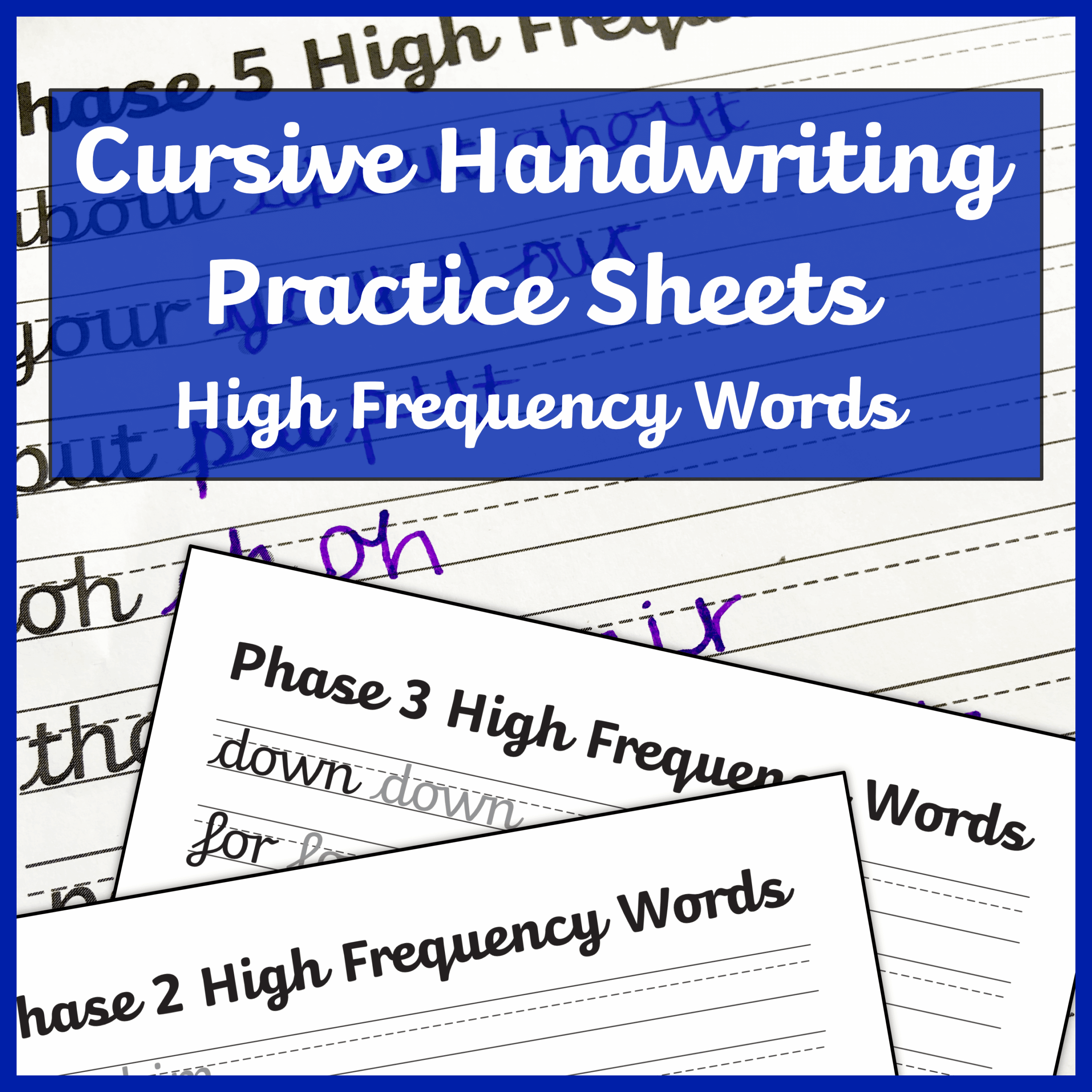 Cursive Handwriting Worksheets High Frequency Words Free 