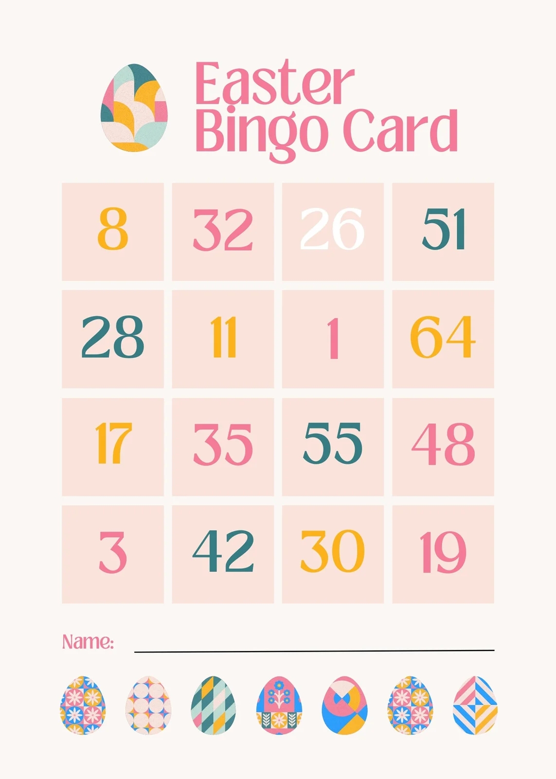 Customize 72 Easter Bingo Cards Templates Online Canva