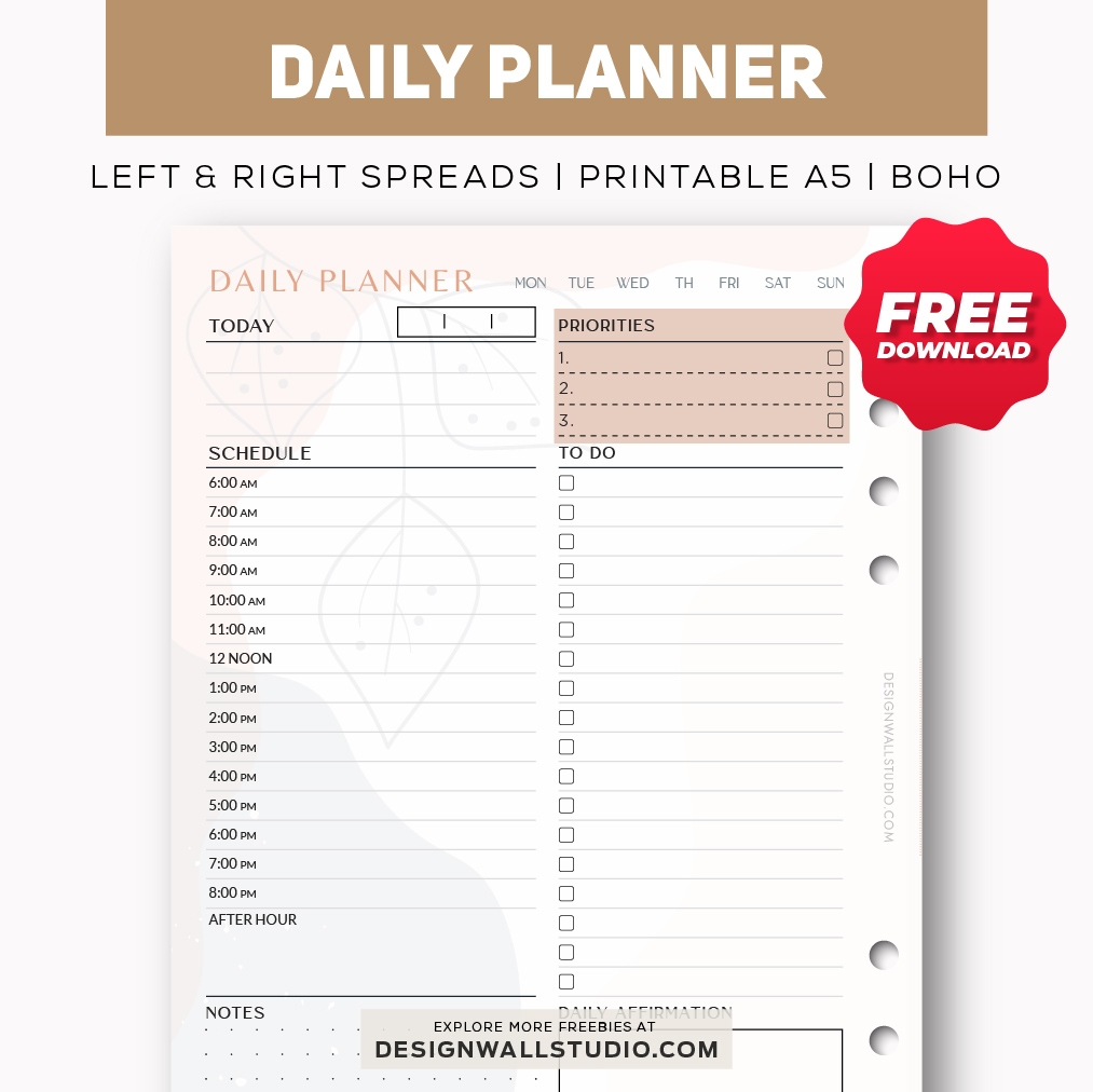Free A5 Planner Printables