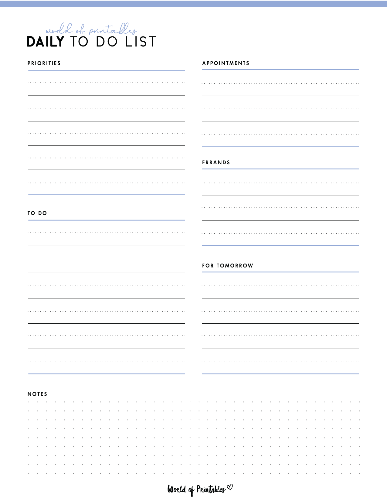 Daily To Do List Templates World Of Printables