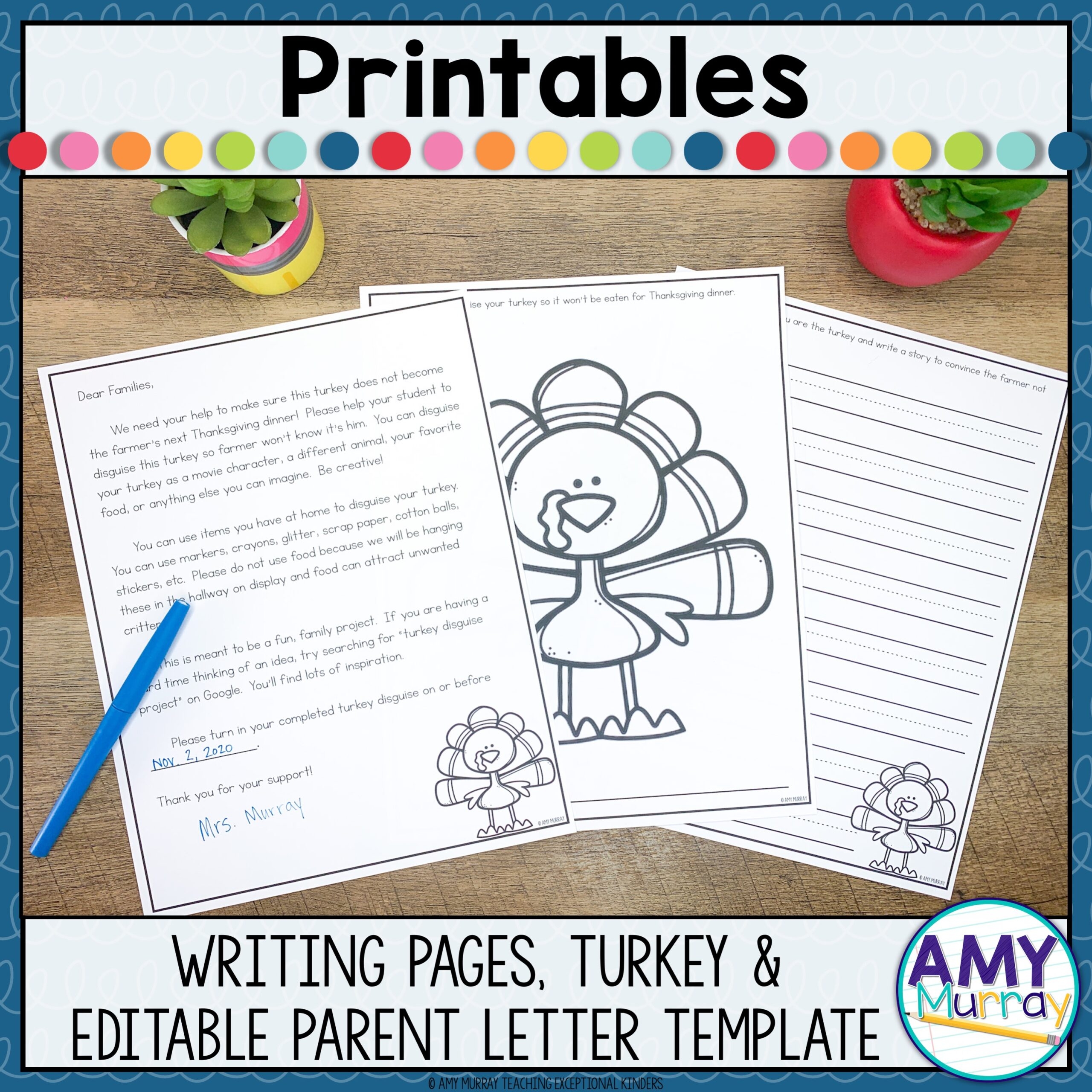 Disguise A Turkey Free Printable Pdf