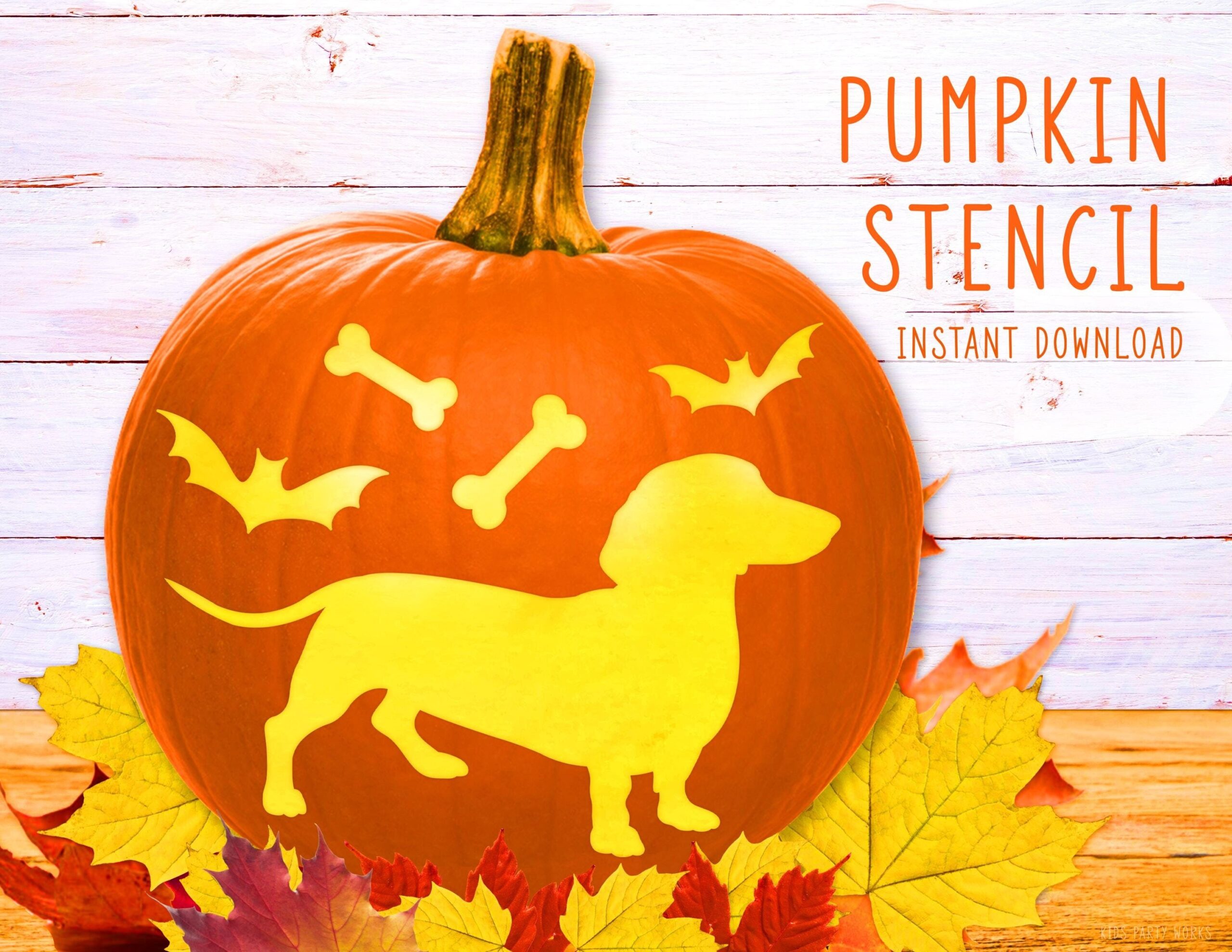 Dog Pumpkin Stencil Dachshund Printable Stencil Jack O Lantern 