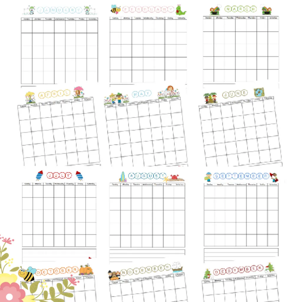 Free Printable Monthly Calendar