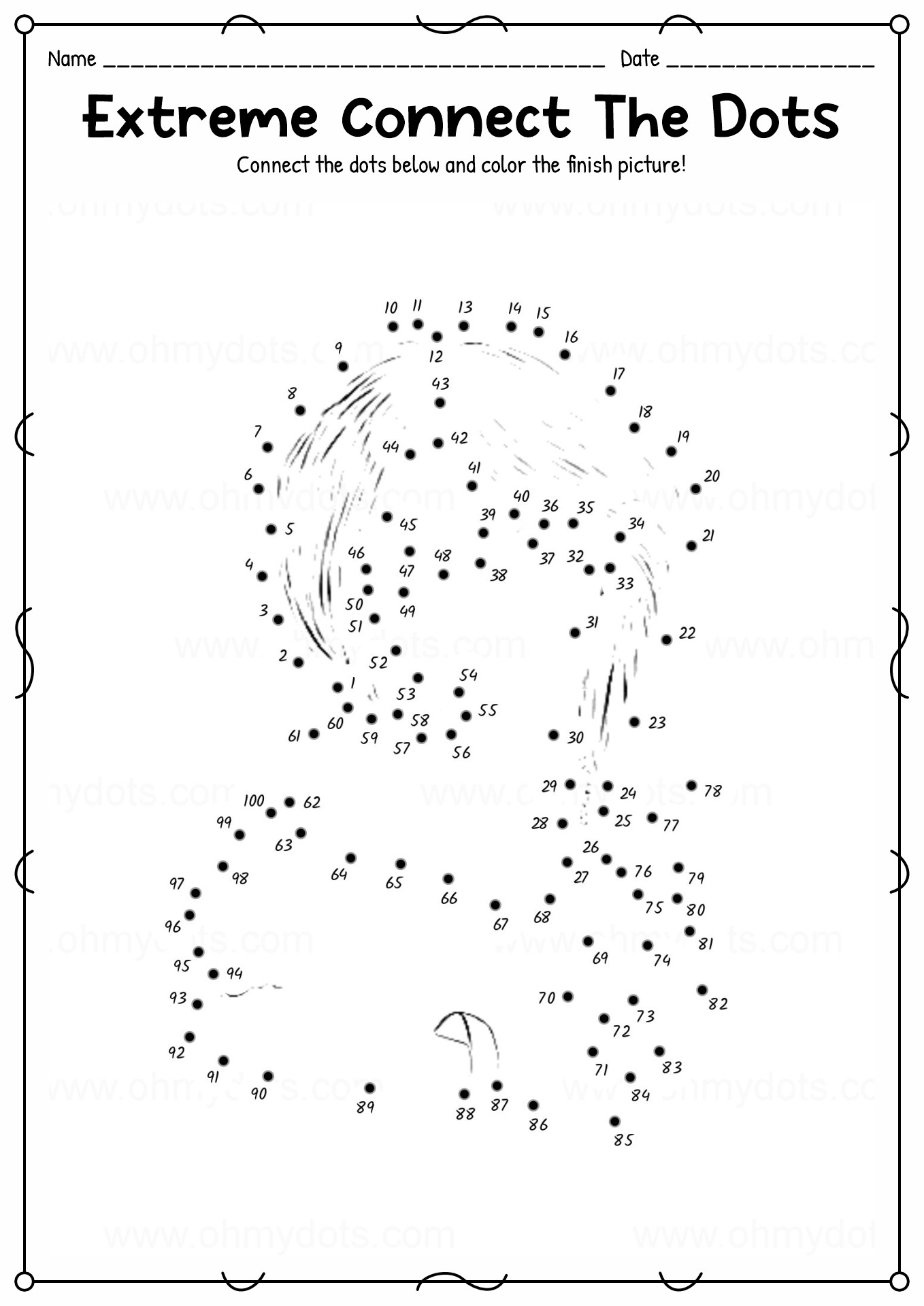 Downloadable Dot to Dot Puzzles Worksheets Library