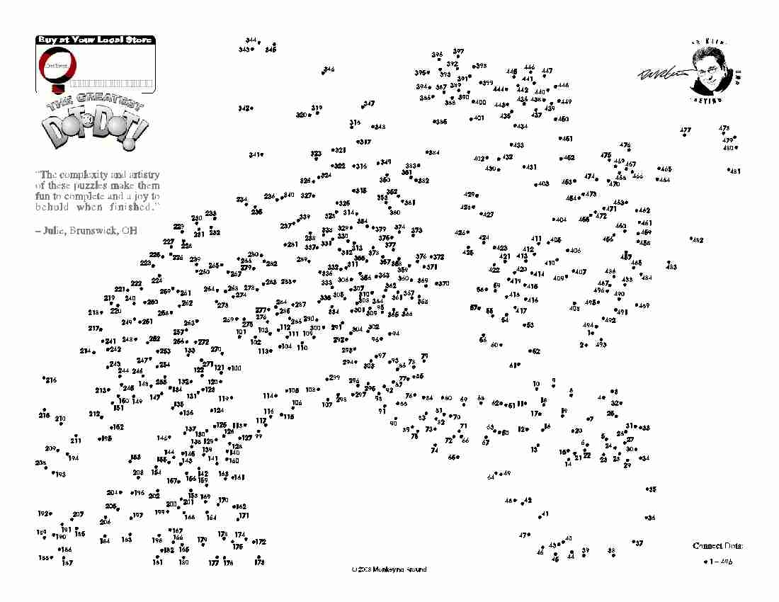Downloadable Dot to Dot Puzzles