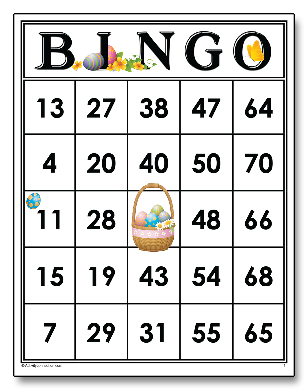 Easter Bingo Cards Printable Activity Connection
