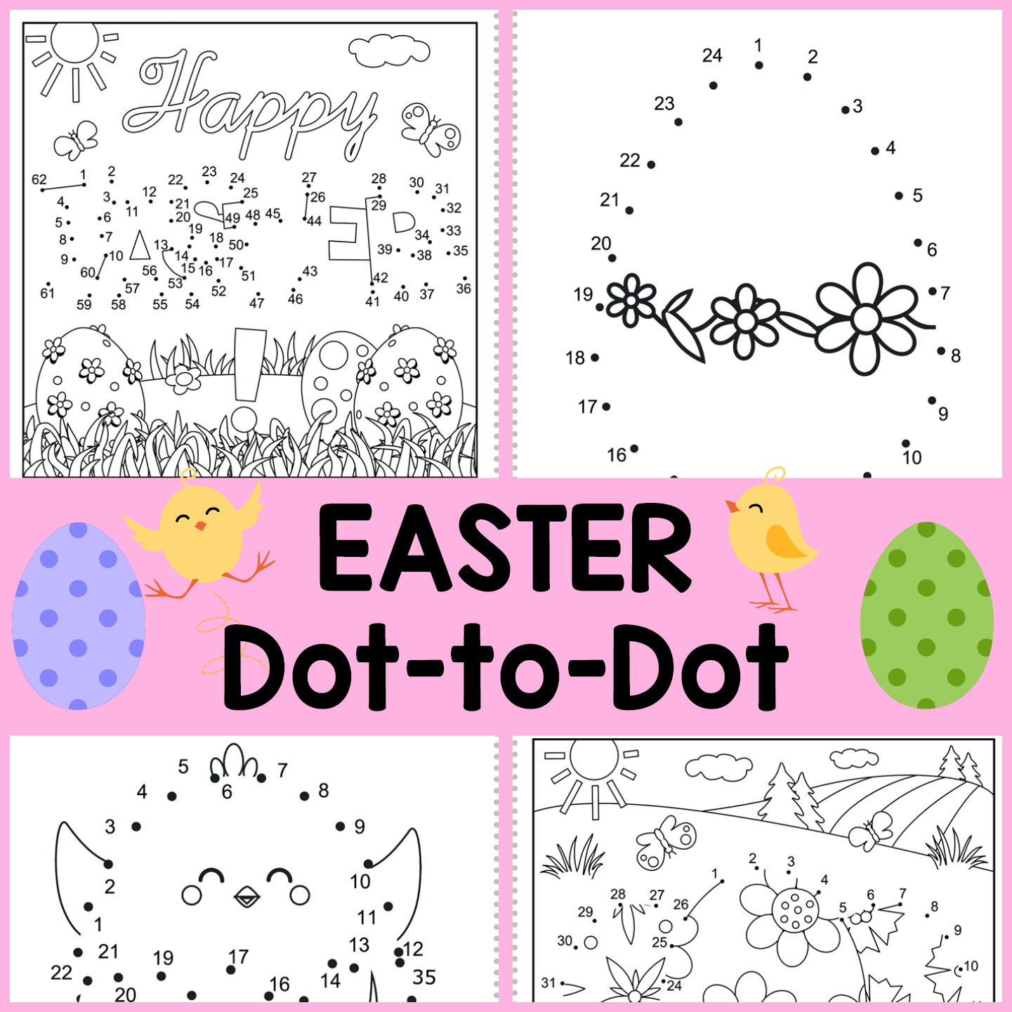 Easter Dot to Dot Printables 1 1 1 1