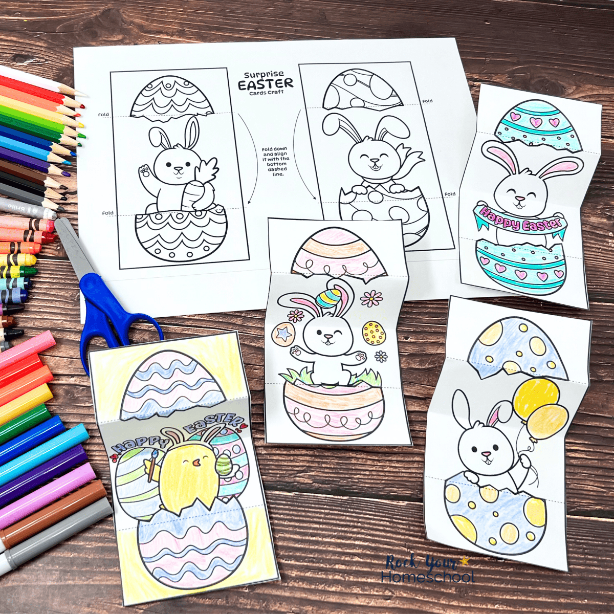 Easter Egg Cards For DIY Coloring Fun For Kids 12 Free 