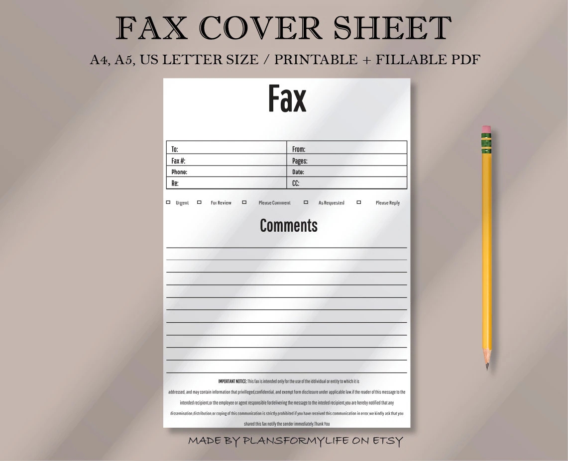 Free Printable Fax Cover Sheet Pdf