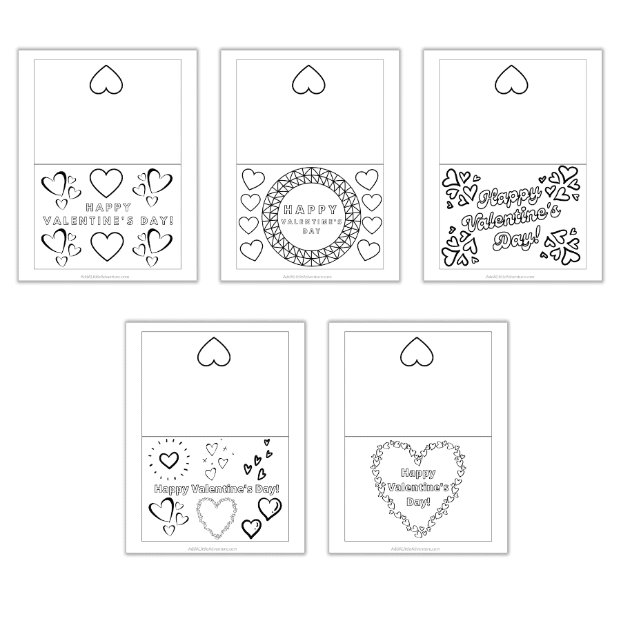 Foldable Printable Valentine s Day Cards To Color