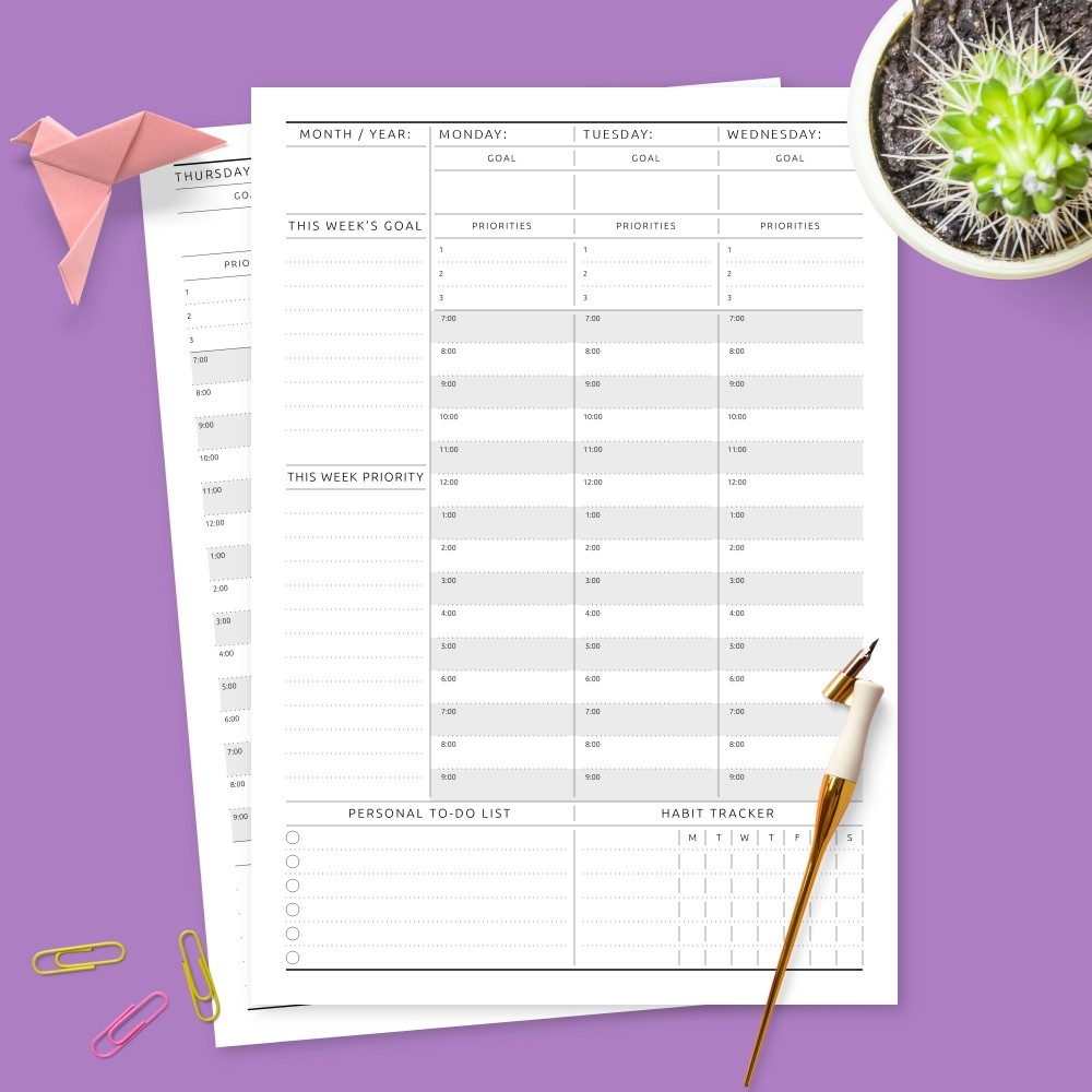 Weekly Planner Printable Pdf Free