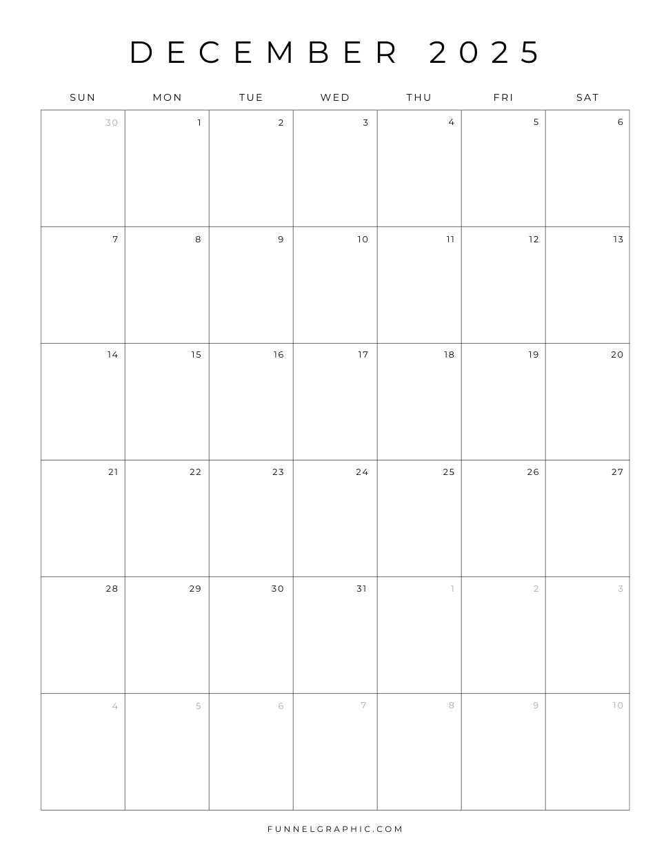 Free 2025 Calendar Printable Blank Portrait Templates