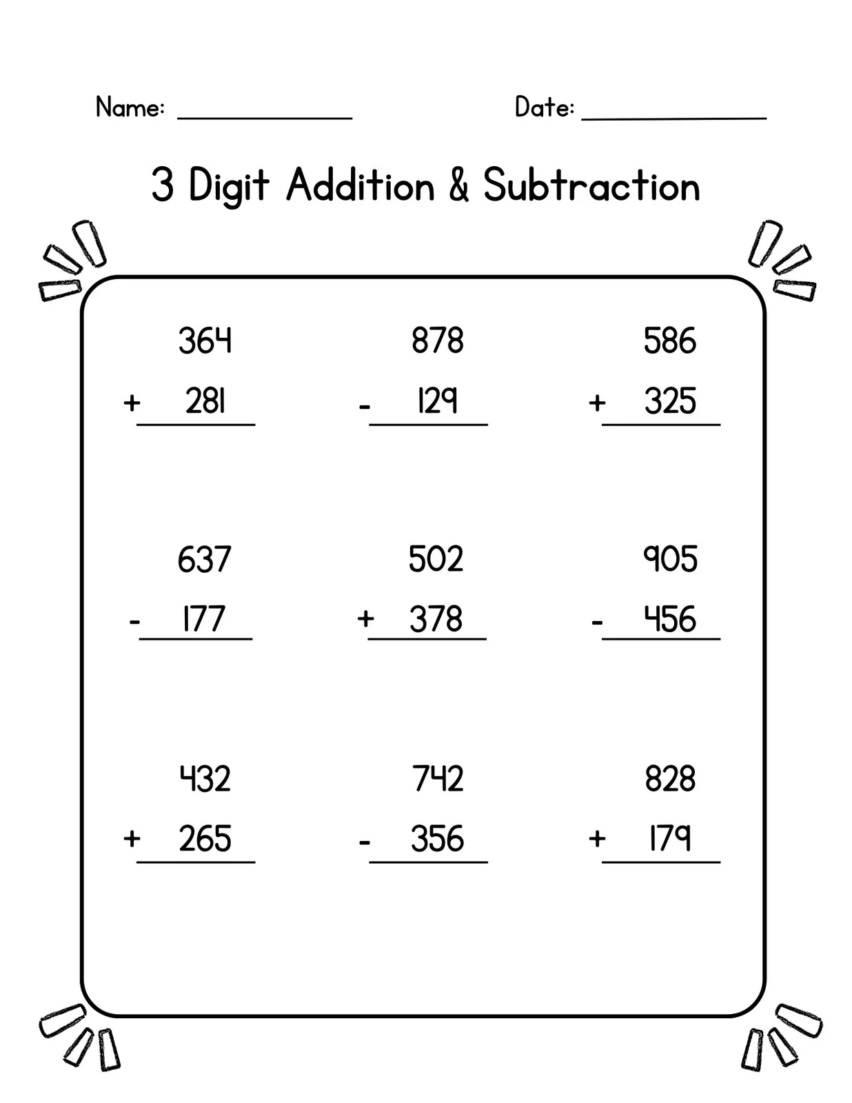 Free 3rd Grade Math Worksheet Templates To Customize Canva