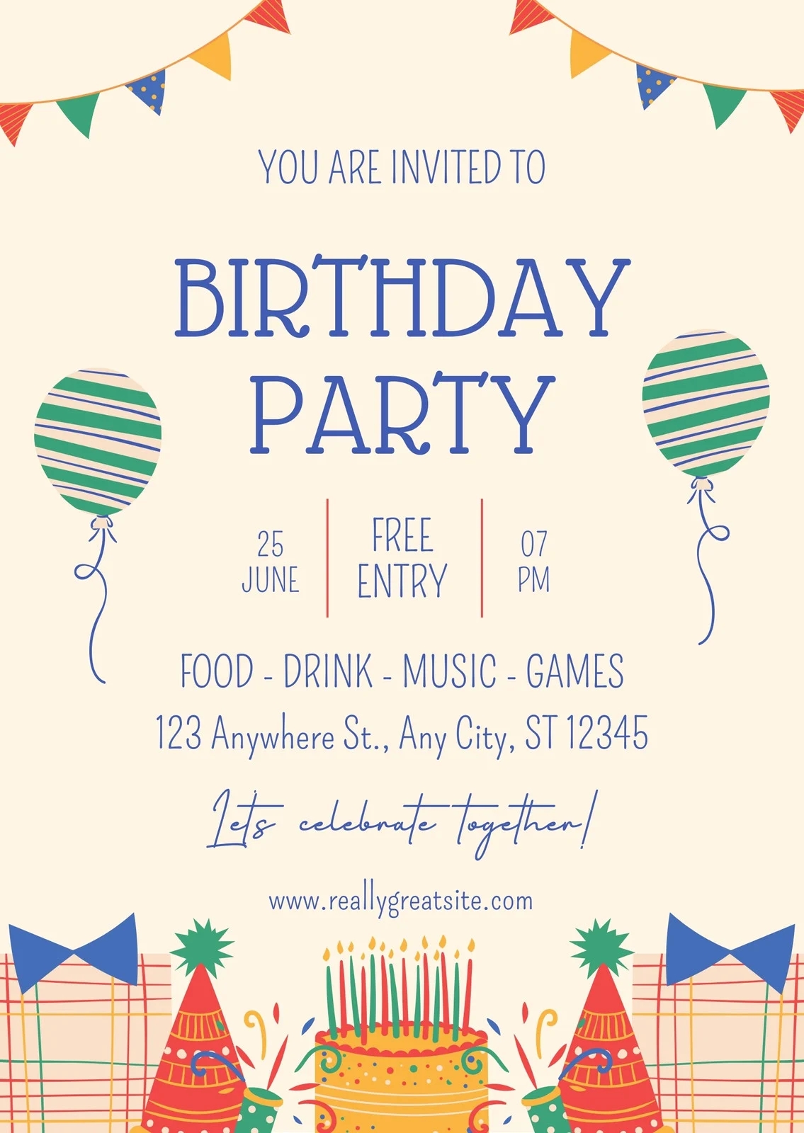 Free And Printable Birthday Invitation Templates Canva