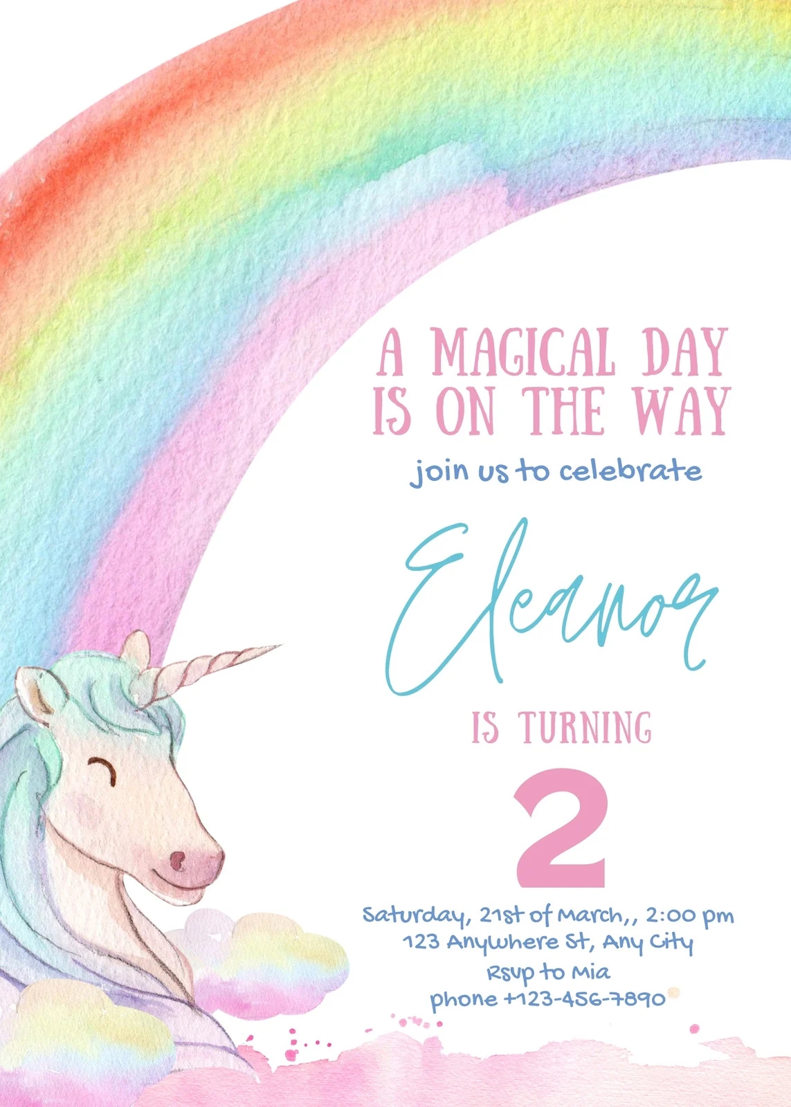 Free And Printable Unicorn Invitation Templates Canva