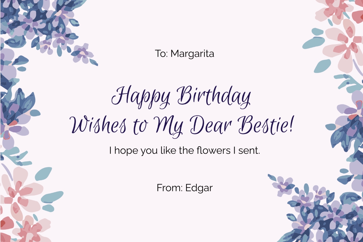 Free Best Friend Birthday Card Templates Editable And Printable