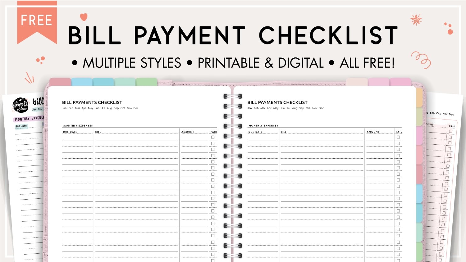 Free Printable Monthly Bill Payment Log Pdf
