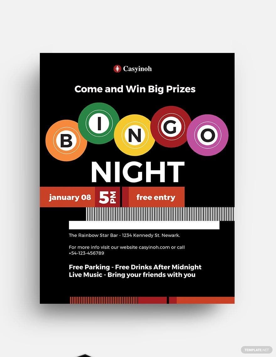 Free Bingo Flyer Template Printable Editable