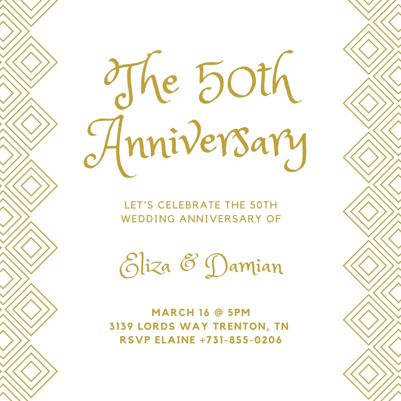 Free Custom Printable 50th Anniversary Invitation Templates Canva