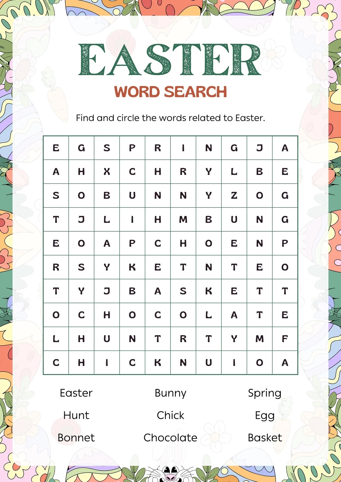 Free Custom Printable Easter Worksheet Templates Canva