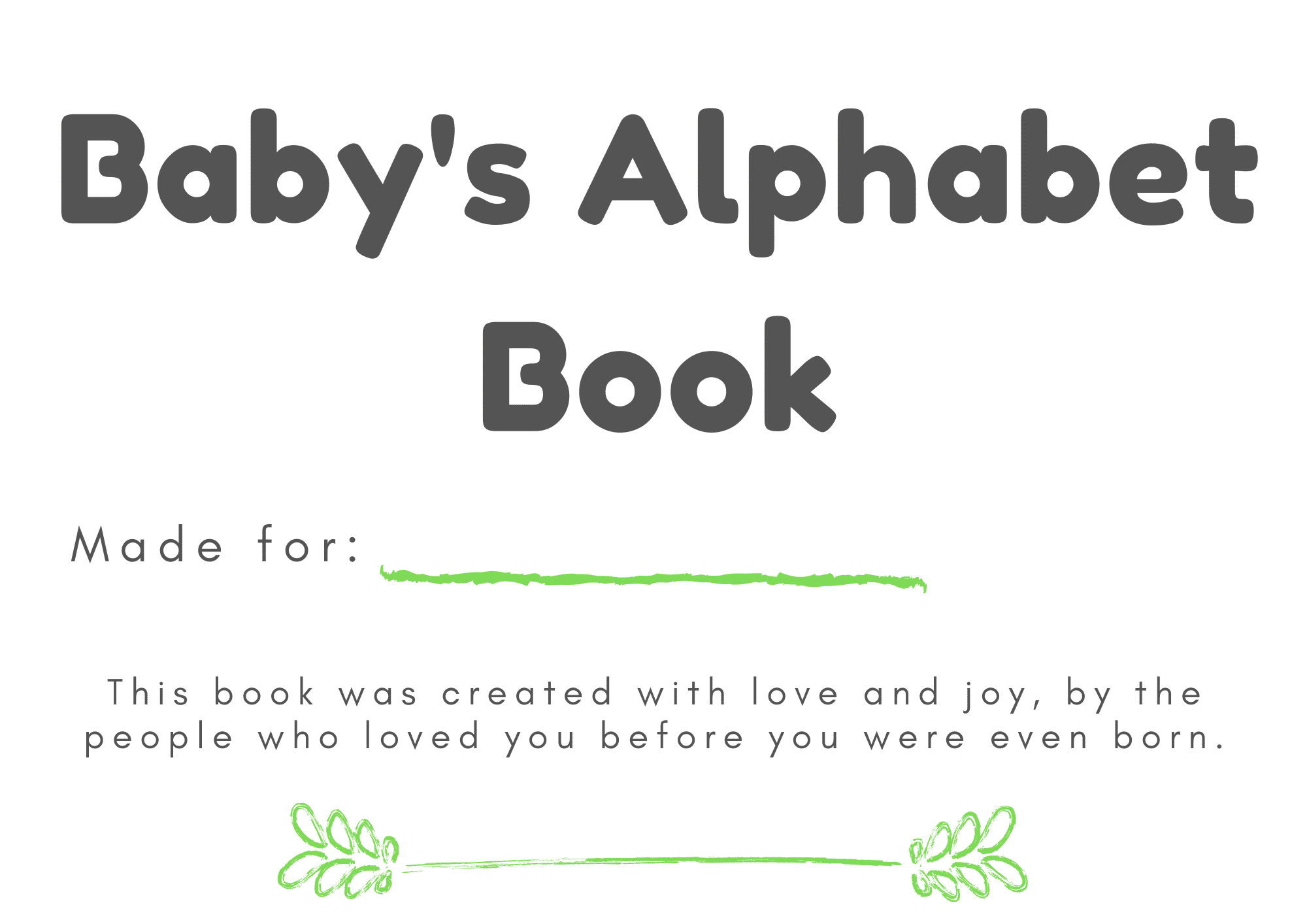 Free Easy Downloadable ABC Book Template For Your Baby Shower Activities Tulamama