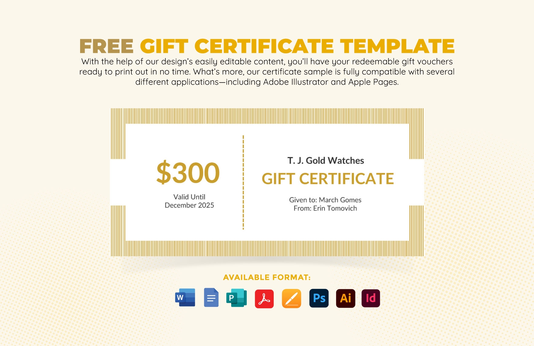 Free Printable Gift Certificates Word
