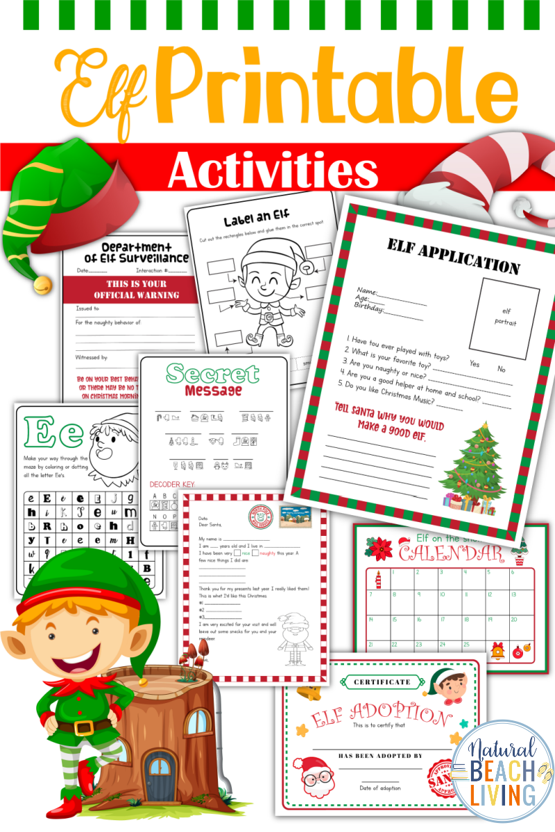 FREE Elf Printable Activities And Elf On The Shelf Ideas Natural Beach Living