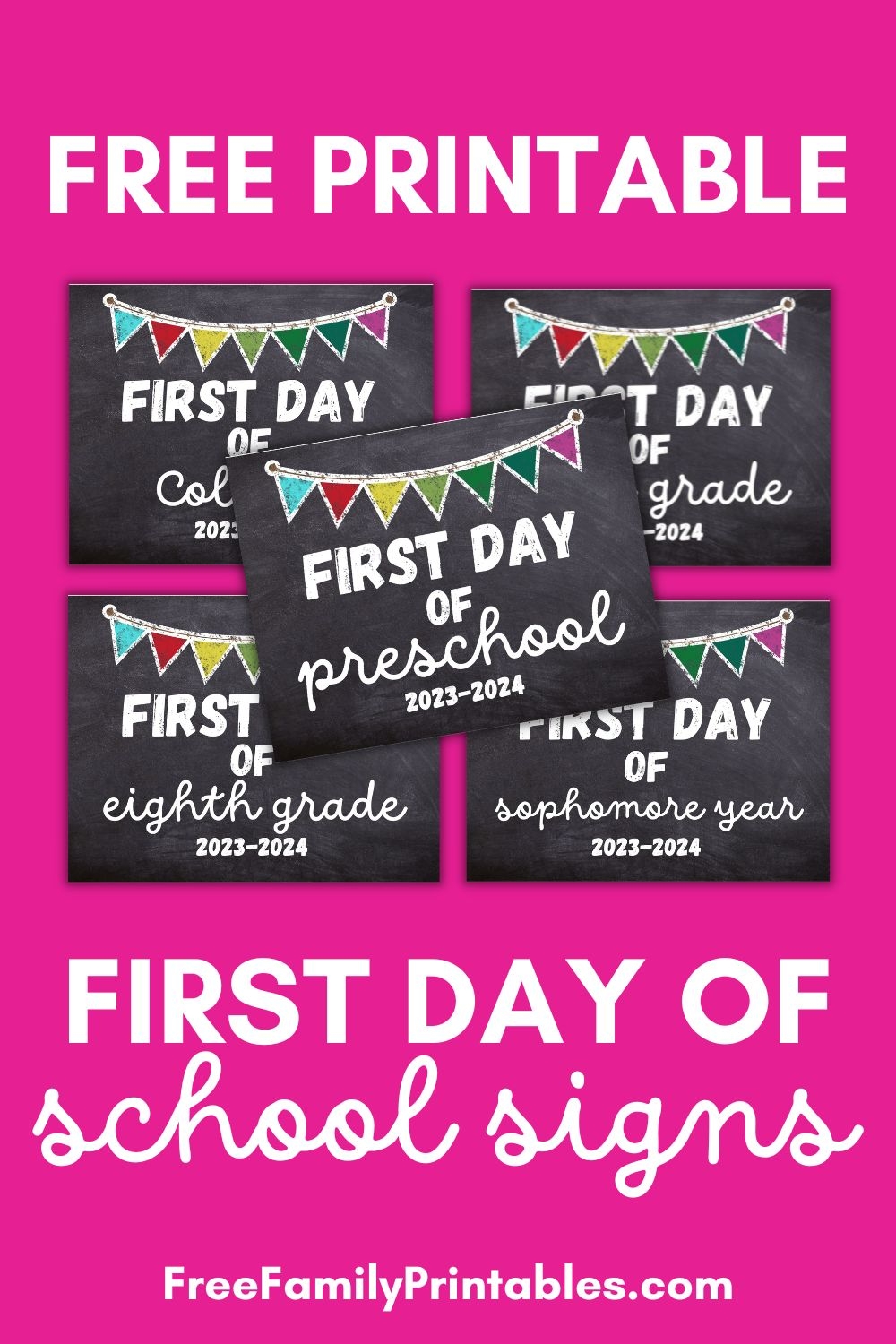 Free First Day Of School Chalkboard Printable Signs 2025 2026 Making Frugal FUN