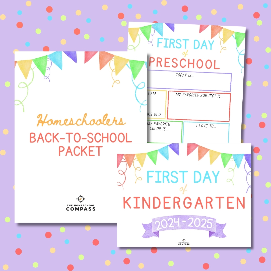 Free First Day Of School Printable Signs Homeschool Compass