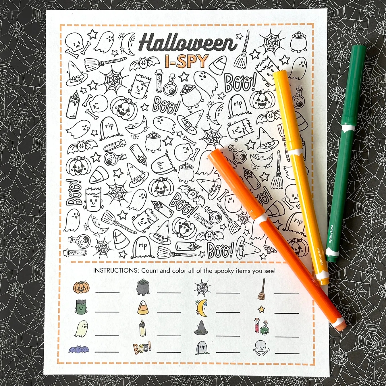 Free Halloween I Spy Printable Game Pineapple Paper Co 