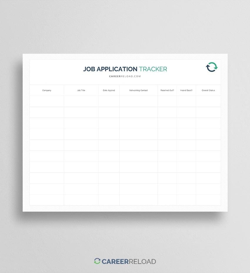 Free Job Application Tracker Career Reload