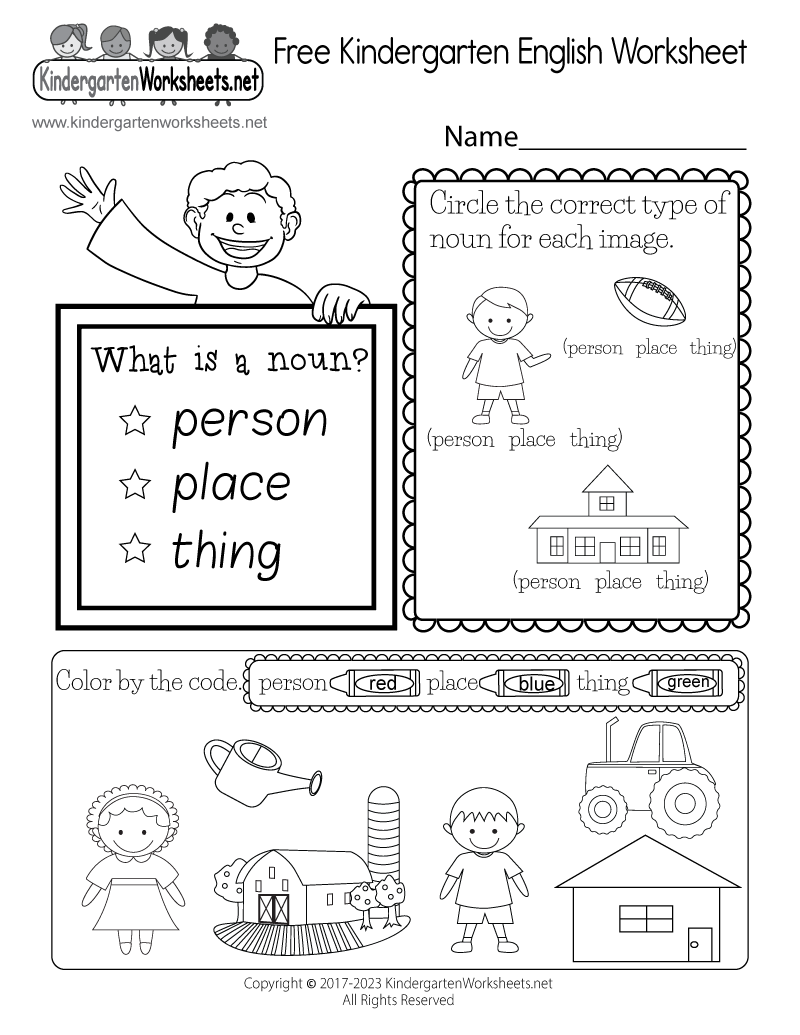 Free Printable Kindergarten Worksheets Pdf