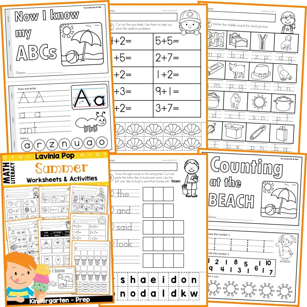 FREE Kindergarten Summer Review Worksheets And Activities No Prep In My World