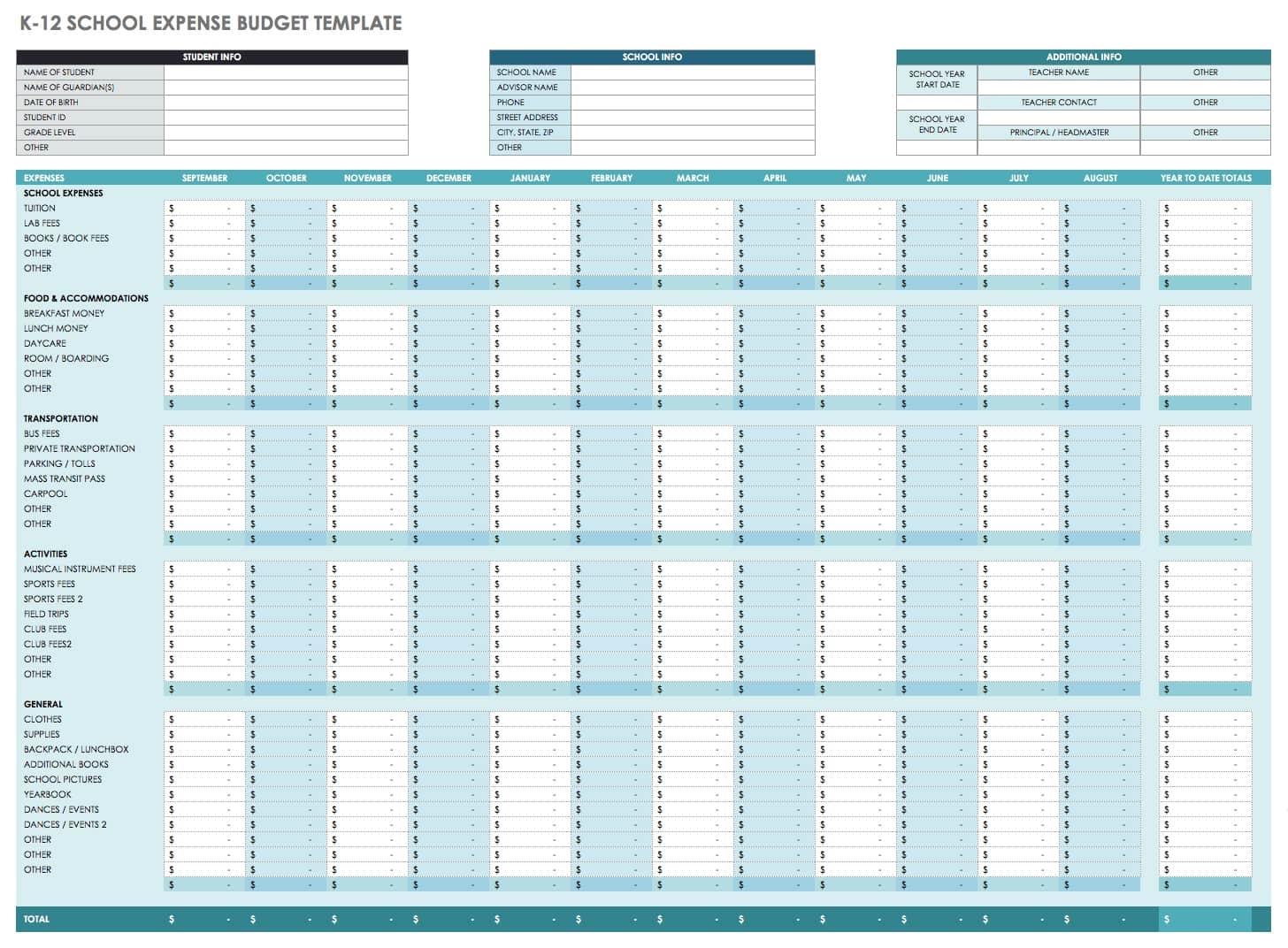Budget Sheets Free Printable Monthly