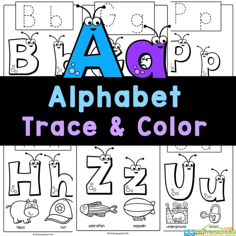 FREE Printable ABC Alphabet Trace And Color Worksheets