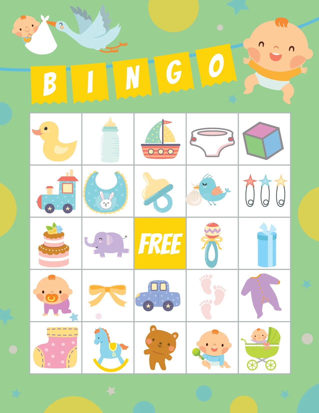 Free Printable Baby Shower Bingo 40 Cards Play Party Plan