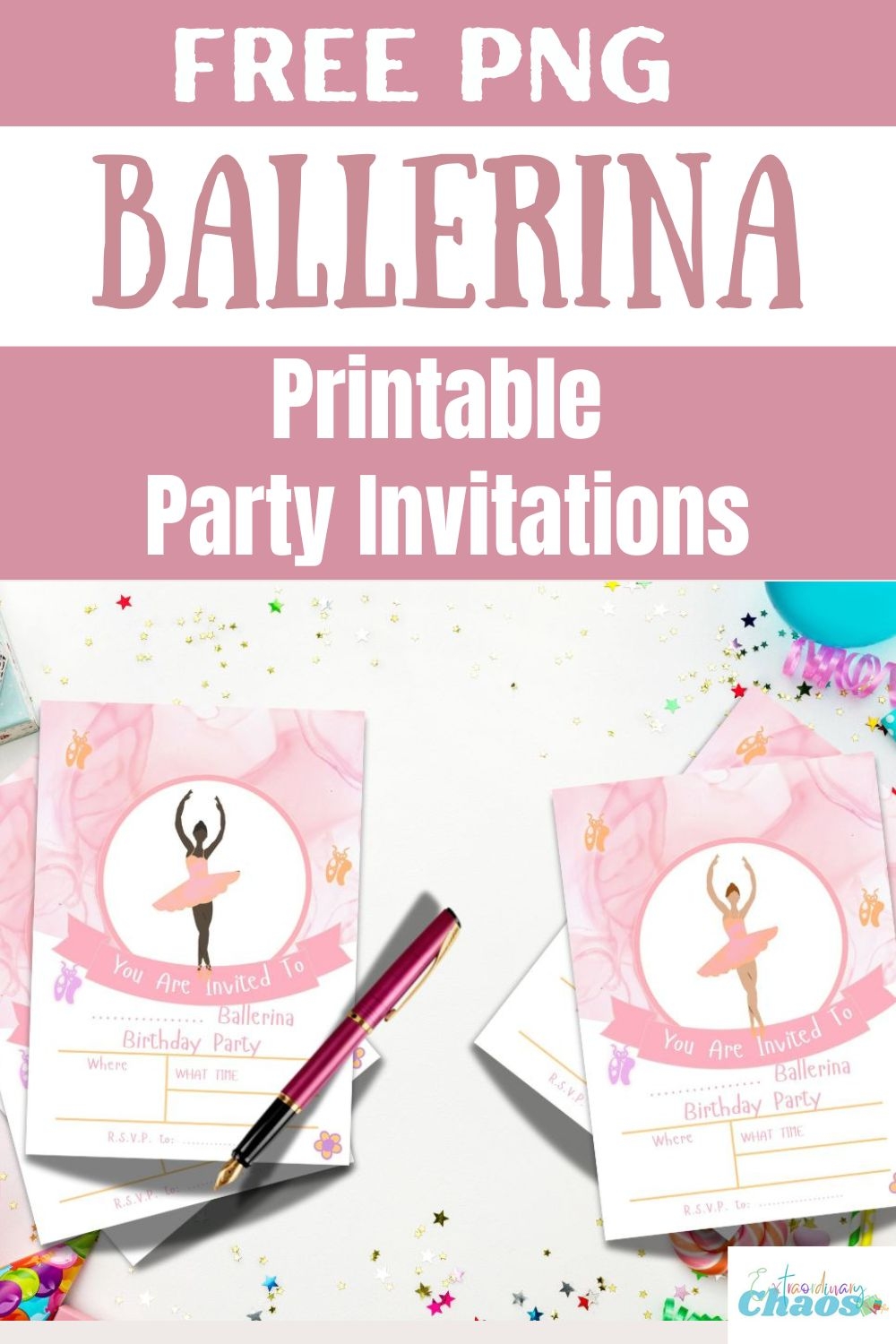 Free Printable Ballerina Birthday Party Invitation Template Extraordinary Chaos