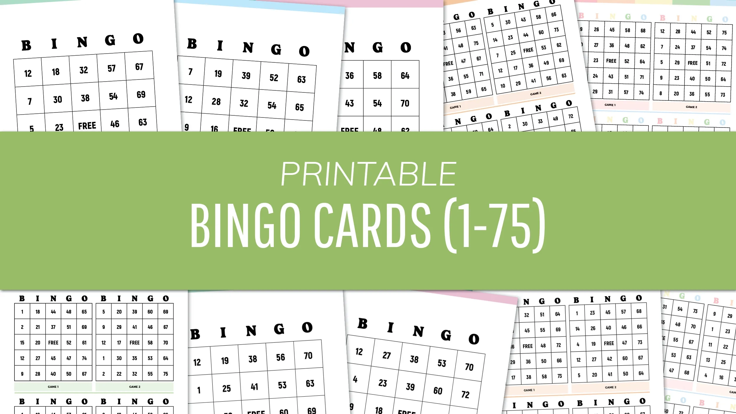 Free Printable Bingo Cards 1 75 PDF 200 Bingo Sheets