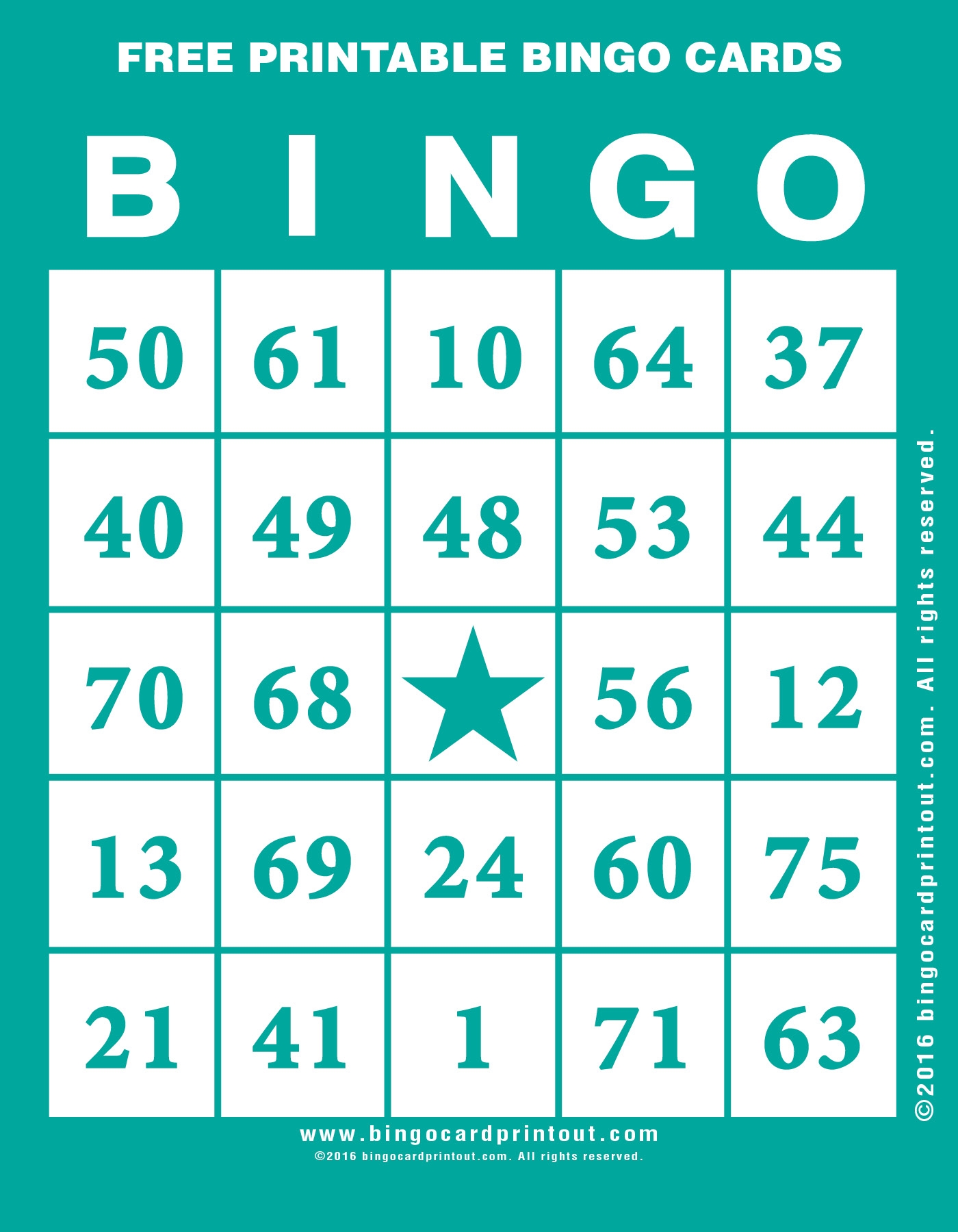 Free Printable Bingo Cards BingoCardPrintout