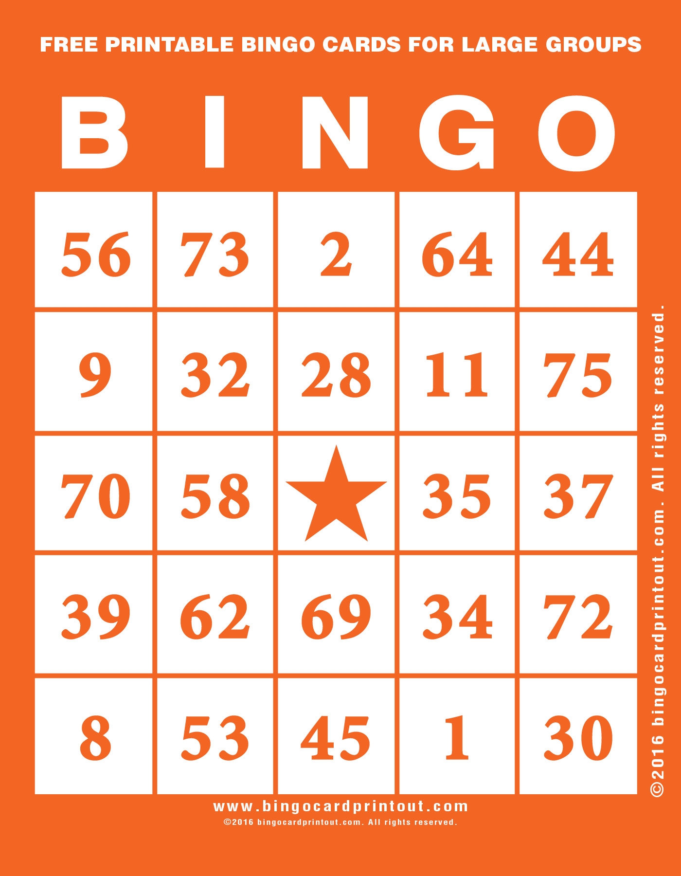 Free Bingo Cards Printable 1-75