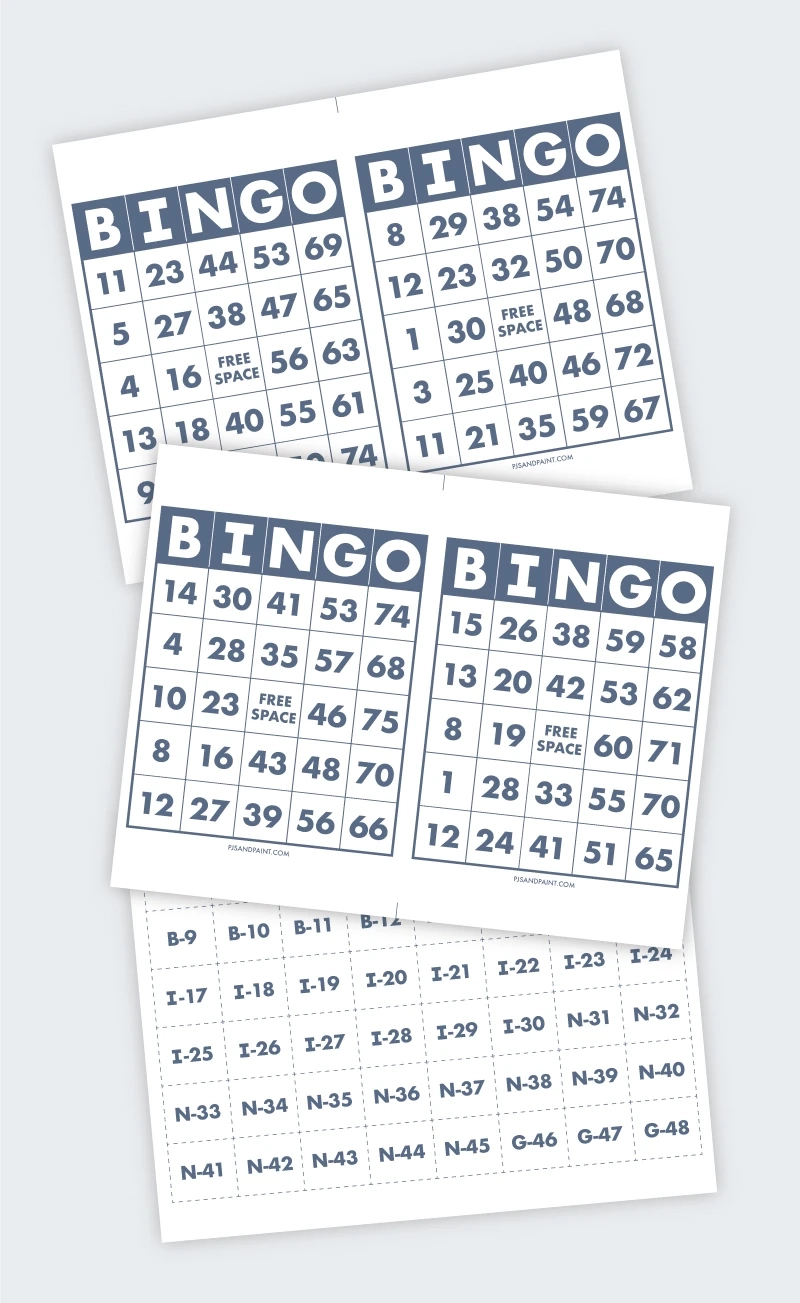 Free Printable Bingo Cards Pjs And Paint