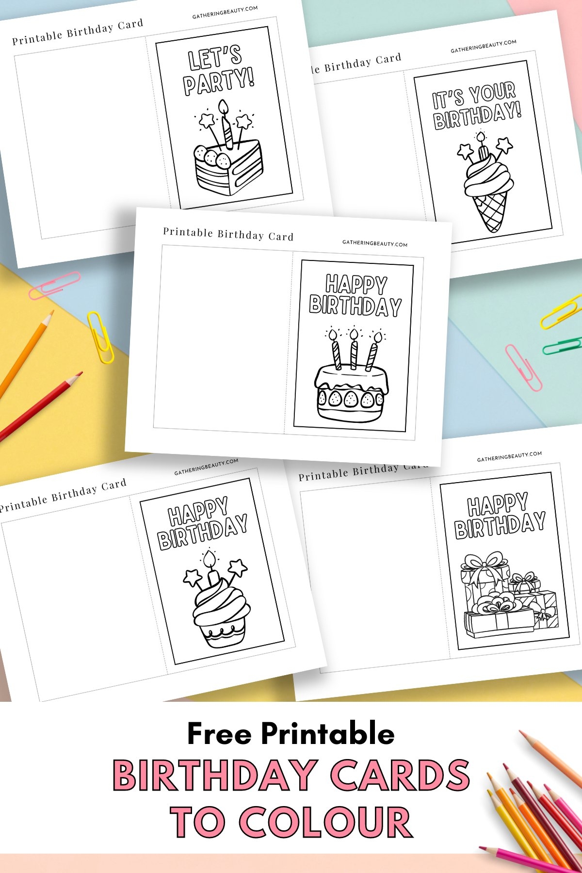 Free Printable Birthday Cards To Colour Gathering Beauty