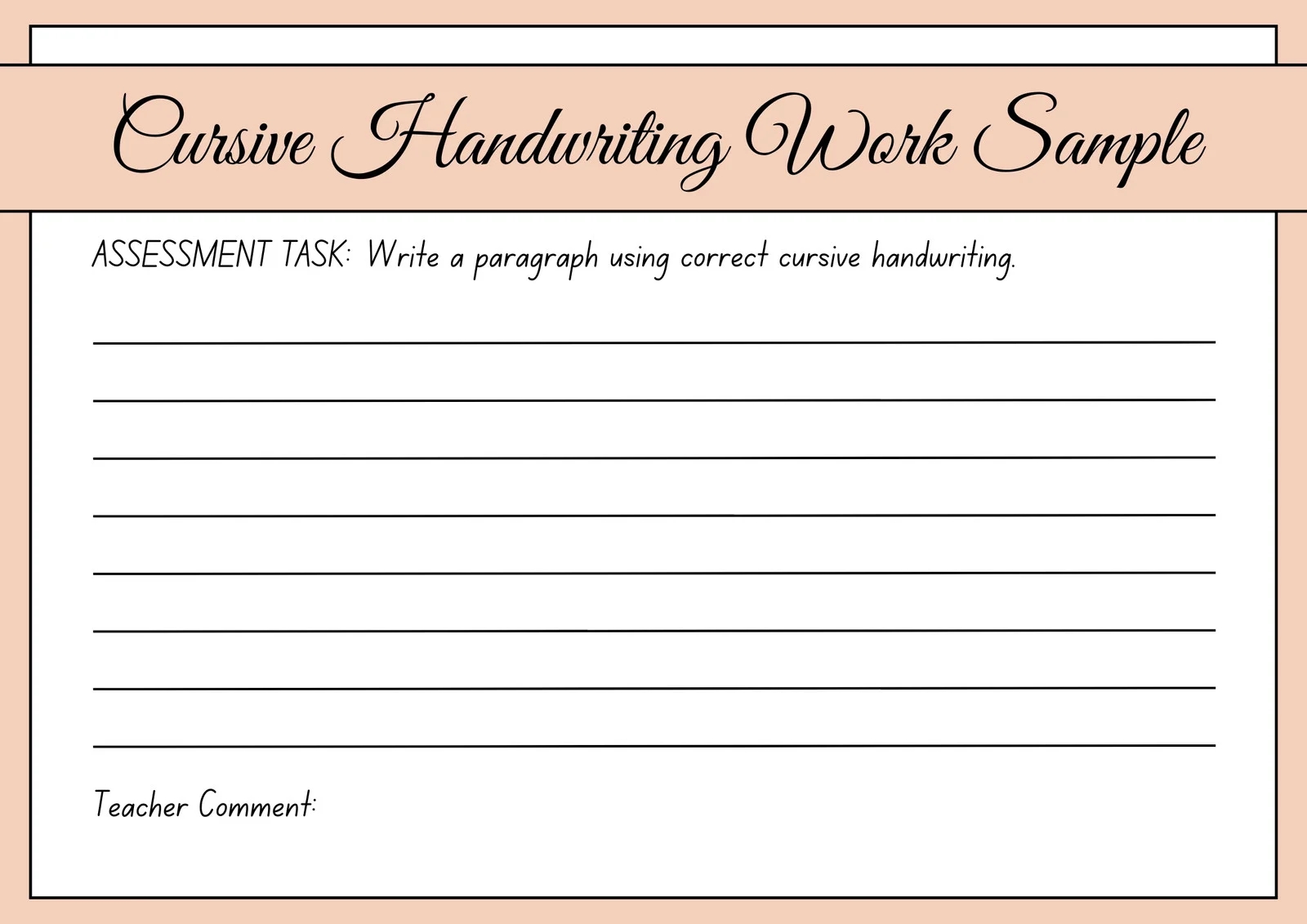 Free Printable Cursive Writing Worksheet Templates Canva