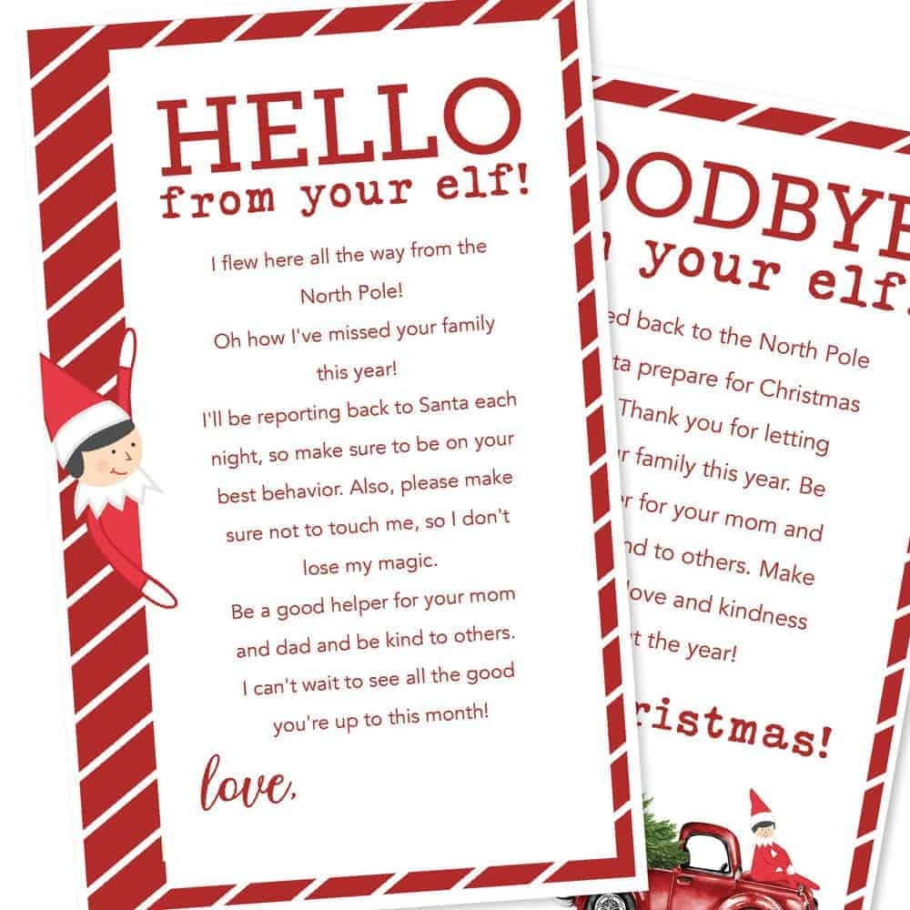 Elf On The Shelf Free Printables Letters