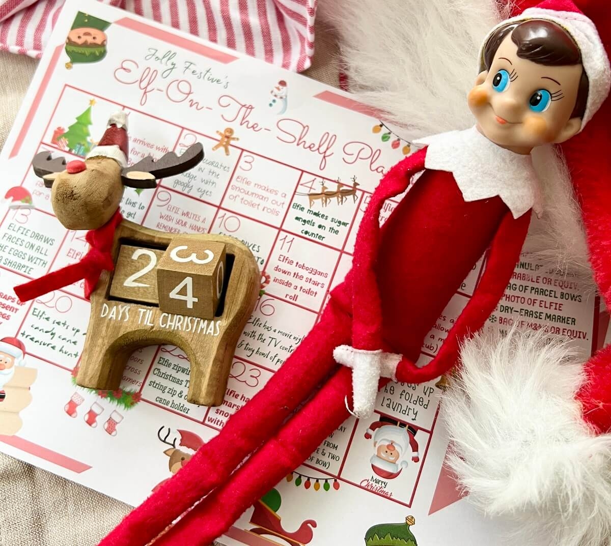 FREE Printable Elf On The Shelf Planner 24 Easy Ideas complete With Shopping List Jolly Festive