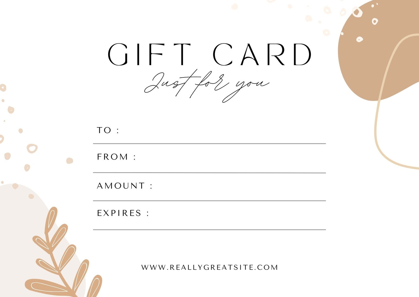 Blank Gift Certificates Printable Free